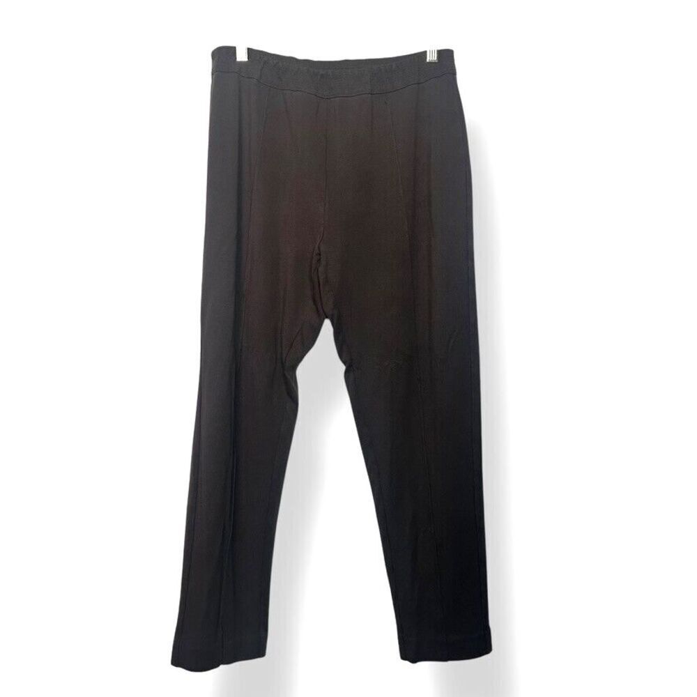 Soft Surroundings Pull-On Pants Women L Brown Elastic Waist Straight Stretch